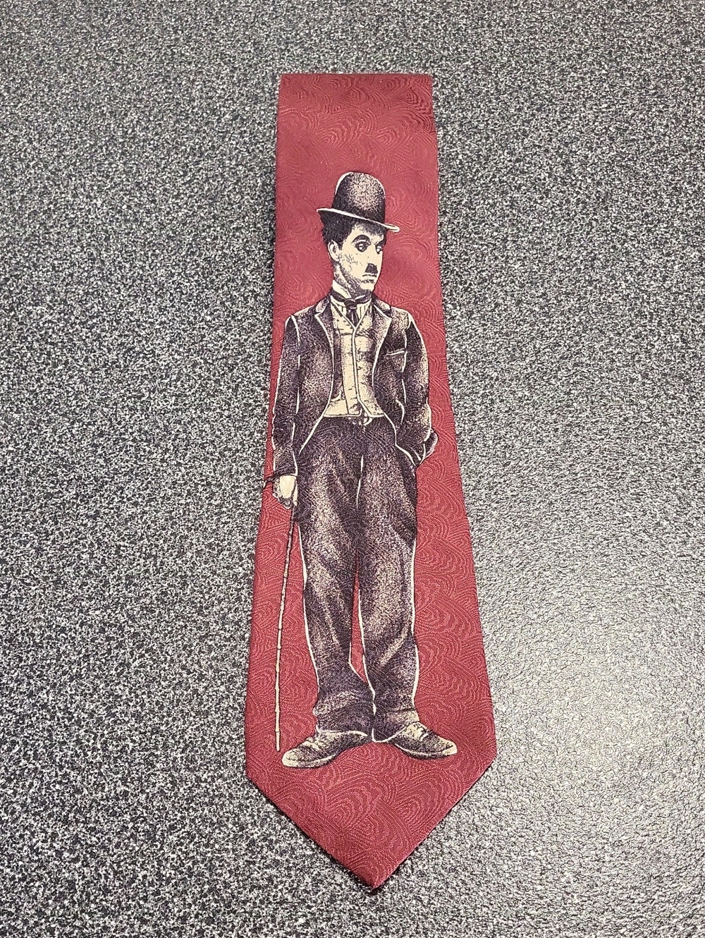 Vintage 90's JeSuis Men's Silk Tie Charlie Chaplin